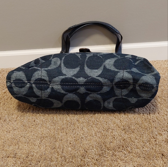 COACH Poppy Glam Signature Denim Tote - Picture 15 of 16
